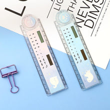 Load image into Gallery viewer, JIANWU 1Pcs Multiple Color Two-in-one Plastic 30cm Folding Drafting Ruler With Calculator Of journal School supplies
