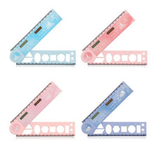 Load image into Gallery viewer, JIANWU 1Pcs Multiple Color Two-in-one Plastic 30cm Folding Drafting Ruler With Calculator Of journal School supplies
