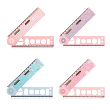 Load image into Gallery viewer, JIANWU 1Pcs Multiple Color Two-in-one Plastic 30cm Folding Drafting Ruler With Calculator Of journal School supplies
