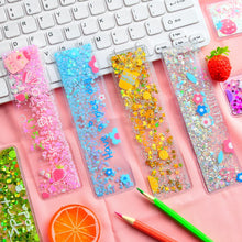 Load image into Gallery viewer, Creativity Multicolor Into The Oil Bookmark Rulers PVC Painting  Template Ruler Girl Child Stationery Office School Supplies
